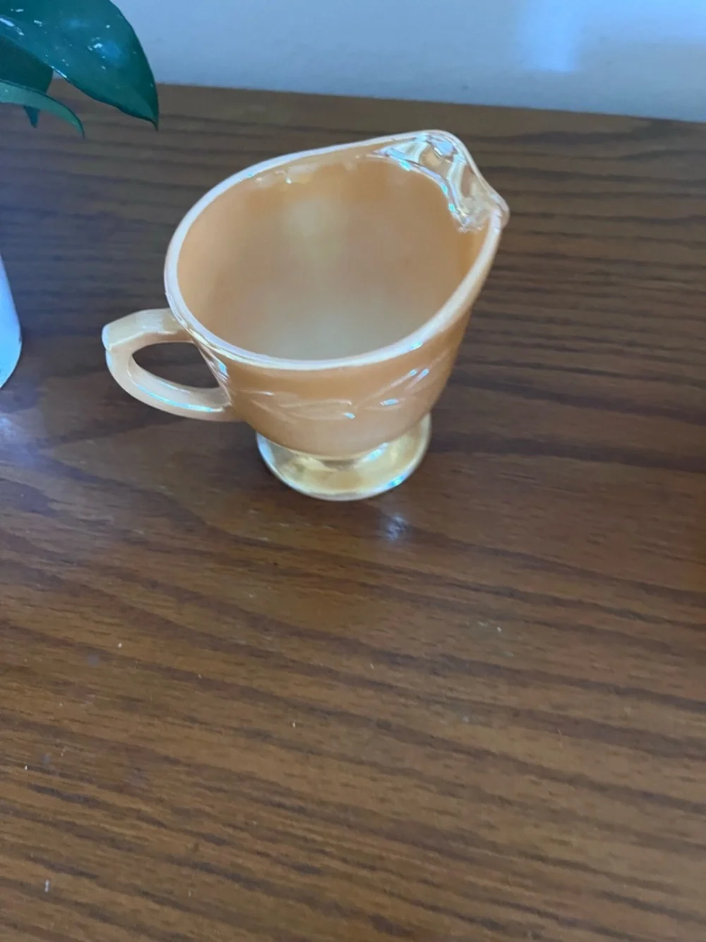 Vintage Fire king ware Peach Glass Creamer Pitcher